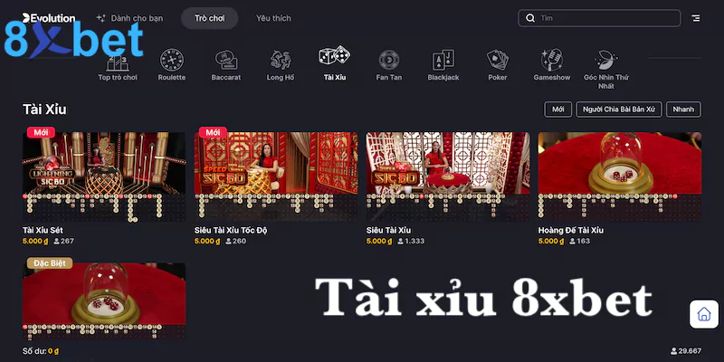 Tài xỉu 8xbet