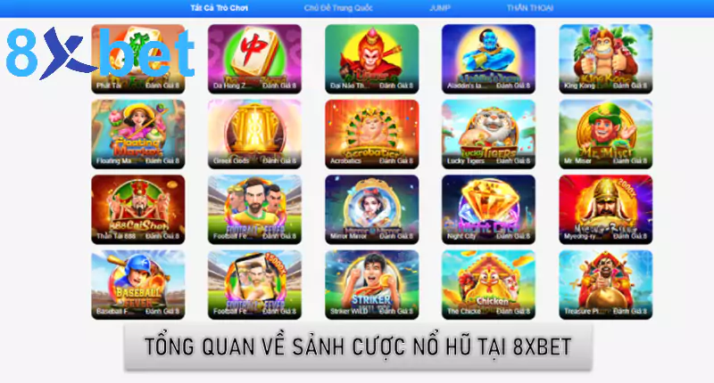 Tổng quan về sảnh cược nổ hũ tại 8xbet