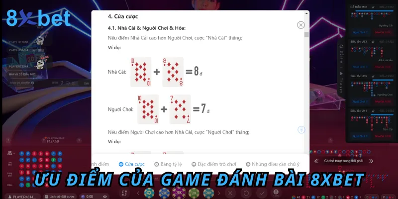 Tìm hiểu những ưu điểm của thể loại chơi game đánh bài miễn phí 8xbet